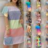 Женская мода лето весна однотонный принт с коротким рукавом на одно плечо с высокой талией повседневные платья