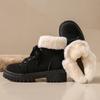 Зимние утепленные плюшевые зимние сапоги женские модные ботильоны из овечьей шерсти в стиле пэчворк на платформе женские теплые хлопковые туфли на шнуровке 2024