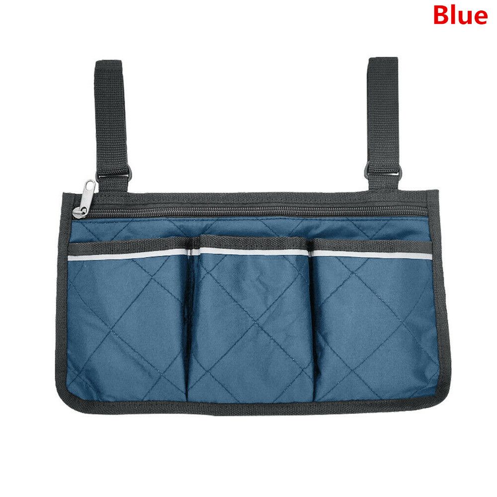 Portable Multi-pocketed Durable Pocket Organizer Storage Bag Armrest Pouch Wheelchair Side Bag
