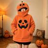 Halloween Pumpkin Print Hooded Sweatshirt Women Casual Long Sleeve Top