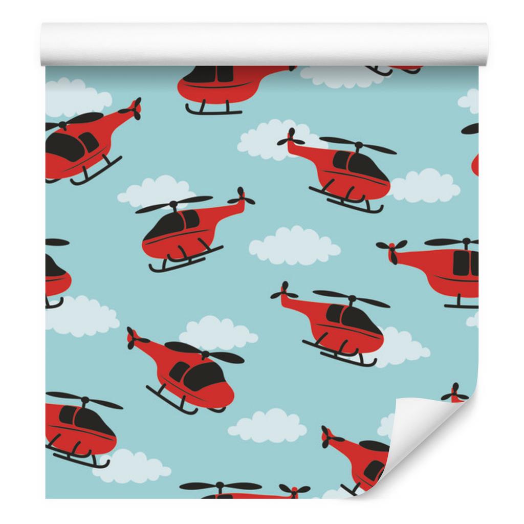 Red Helicopters Wallpaper for Living Room and Bedroom 50x1000