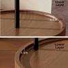 Wooden Serving Tray Stand Double Layer Decorative Jewelry Display Stand Space Saving Large Capacity Key Storage Rack