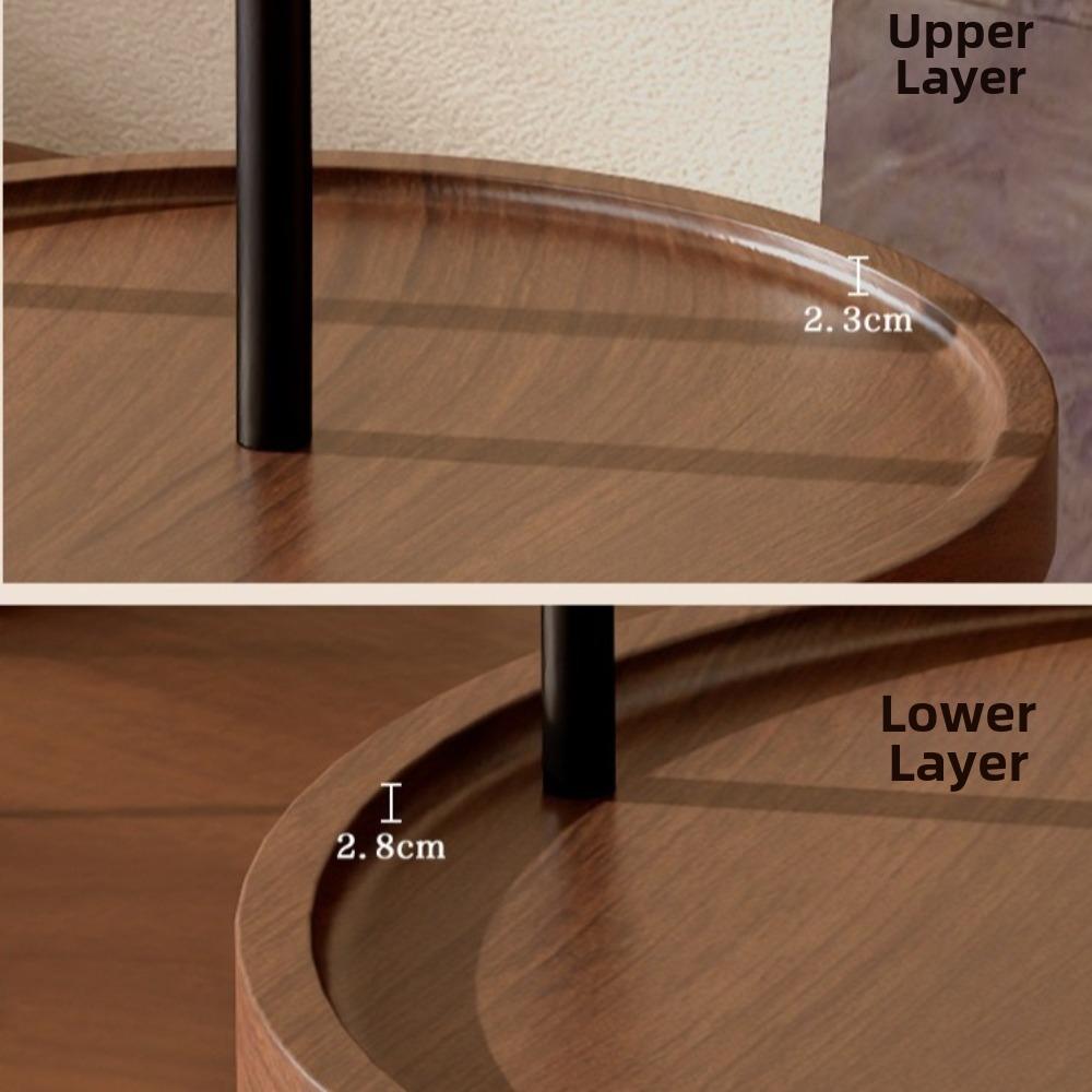 Wooden Serving Tray Stand Double Layer Decorative Jewelry Display Stand Space Saving Large Capacity Key Storage Rack