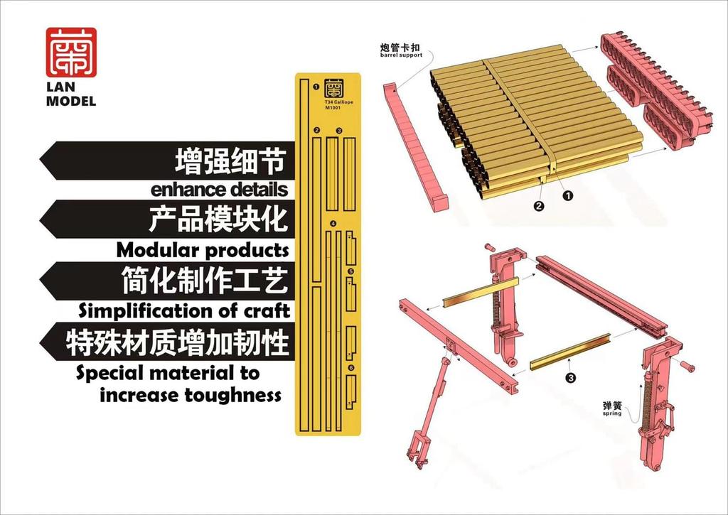 Lanmo Модель Sherman Танк Ракетная Установка T34 Calliope Пластиковые Детали Модели 1/35 LANLM-35001