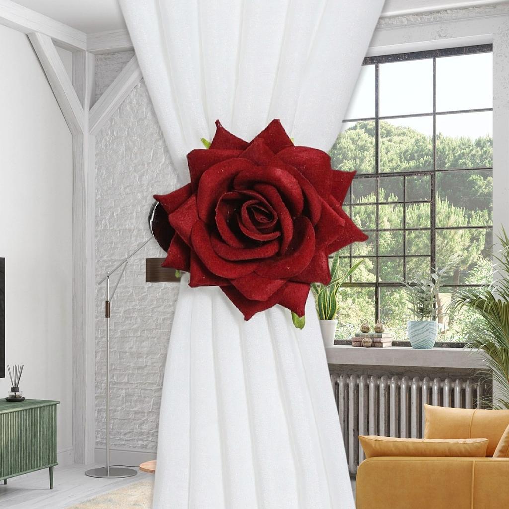 1PC Garden Simple Rose Clip Curtain Strap Fresh Classic Curtain Strap Door Curtain Buckle