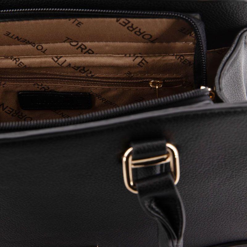 Двухцветная сумка верблюжьего цвета маленького размера 27x20x8 см Женская TORRENTE