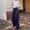 Lazy Style Wide-leg Pants for Women In Spring and Autumn New High-waist Draped Straight-leg Casual Floor-moving Trousers Loose Hoodies