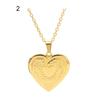 Heart Photo Locket Pendant Necklace Photo Frame Promise Love Keepsake Necklace Polished Alloy Adjustable Length Retro