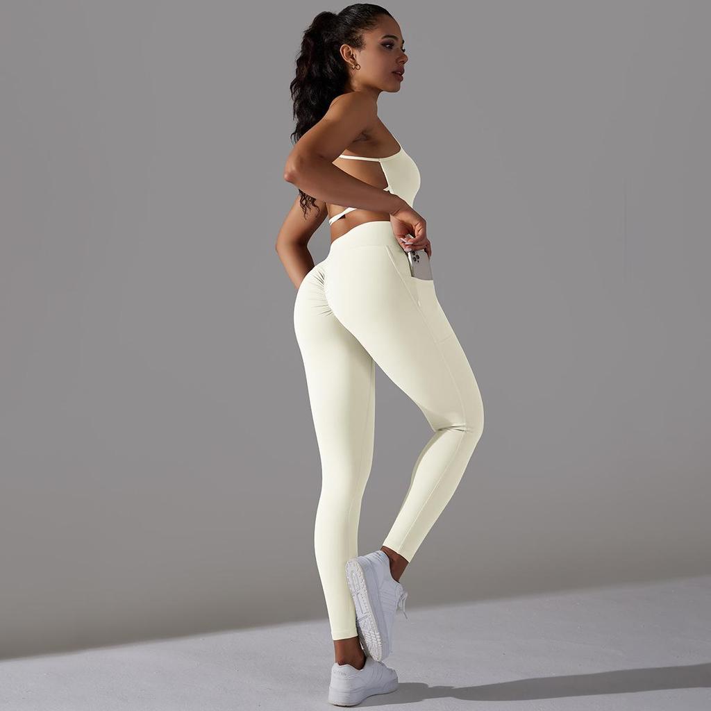Buttery Soft Gym Set Women Yoga Clothing Nylon Sportswear High Waist Leggings 2 Piece Sports Suits