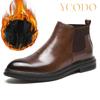 Мужские осенне-зимние кожаные ботильоны с острым носком, мужские кожаные ботинки большого размера 38-48