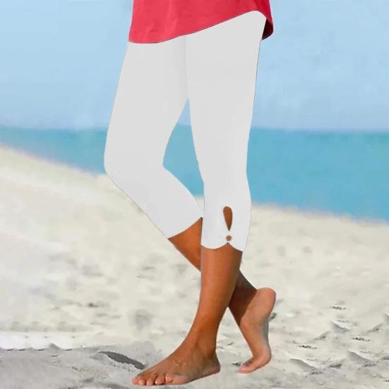 Женские капри для йоги, леггинсы-капри с высокой талией, эластичные компрессионные брюки