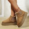 Женские зимние теплые ботинки на мягкой подошве большого размера с мехом, ботильоны до щиколотки с подкладкой, нескользящие ботинки для хайкинга и спорта, хлопковые ботинки, короткие ботинки