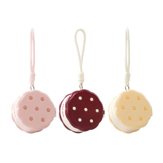 Круглая Пудреница Двухъярусная Разделение Влажного и Сухого Макияжа Чехол для Пуховки Портативный Органайзер для Спонжей Макияжа с Шнурком для Женщин Девочек Дорожное Хранение