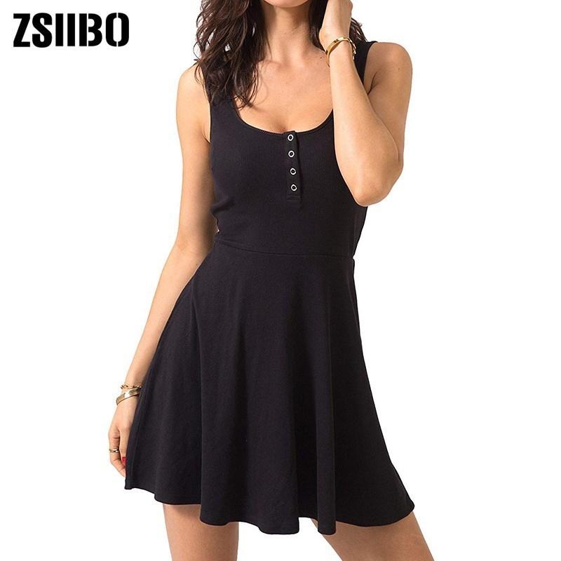 Женское сексуальное черное летнее платье с узким топом на бретельках, платье с высокой талией, облегающее однотонное повседневное платье с расклешенной талией