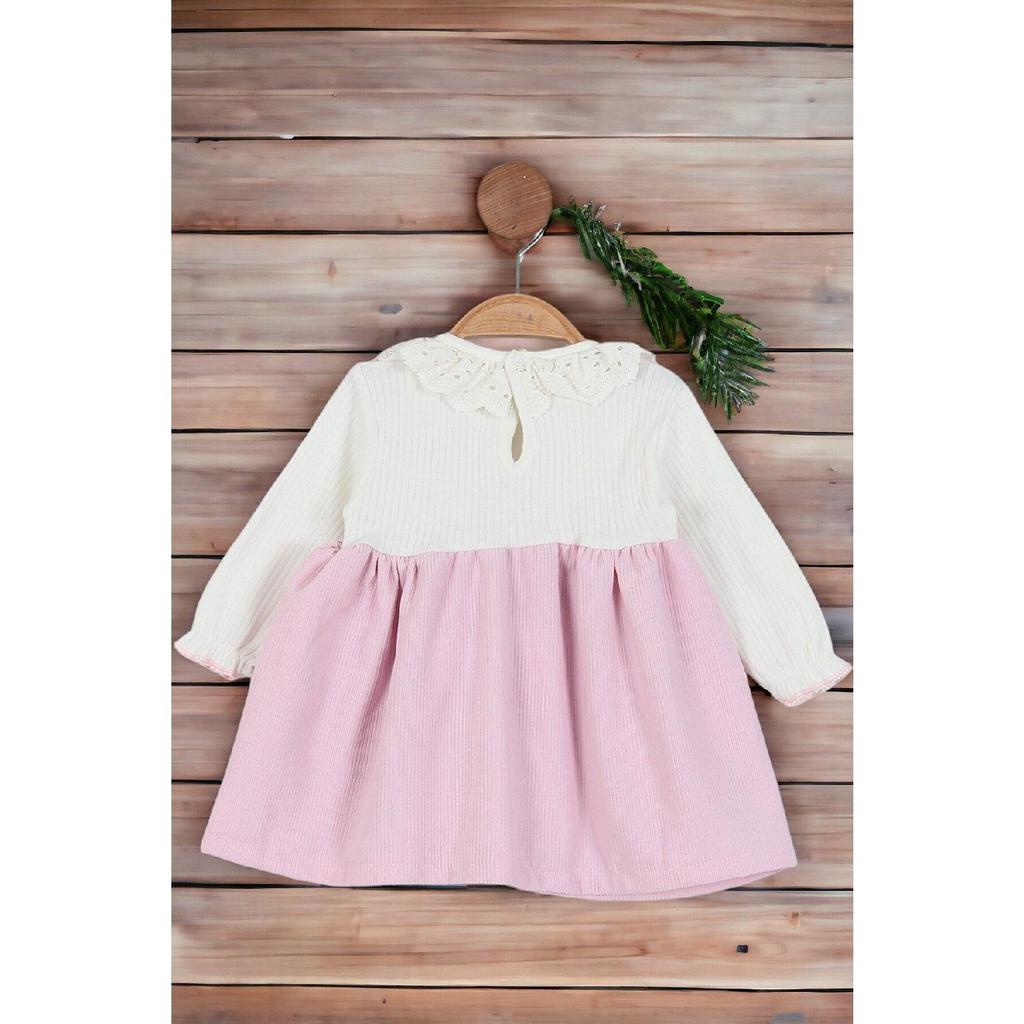 Сезонное платье с кружевным воротником и текстурой для маленьких девочек, платье на день рождения и для особых случаев