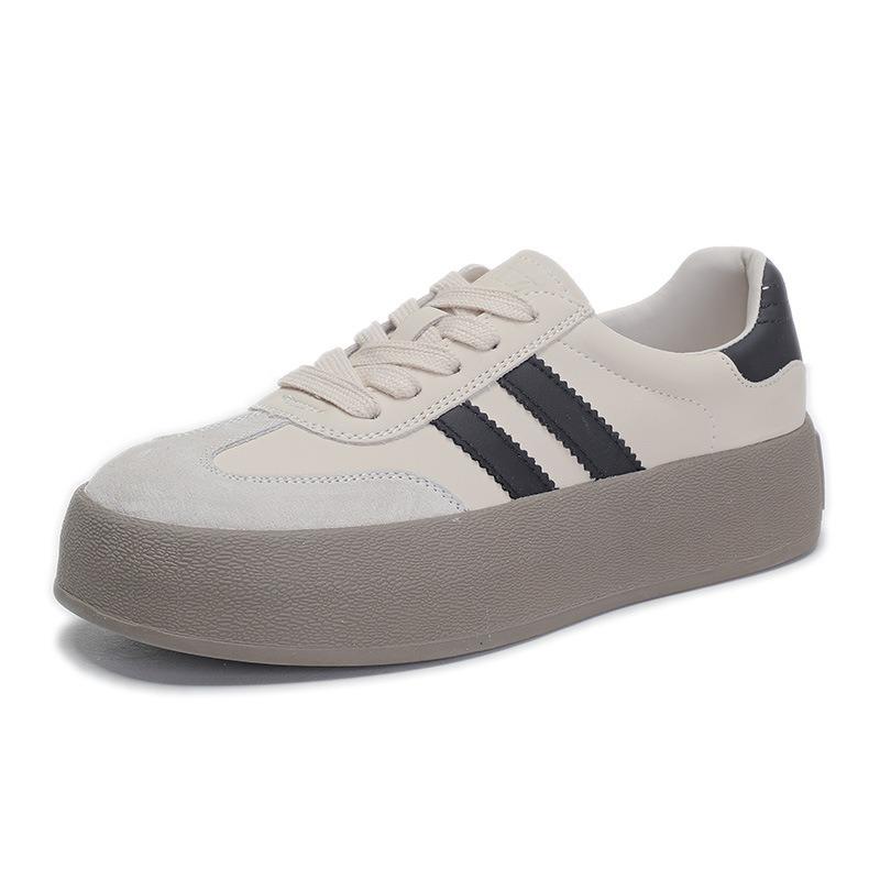 Genuine Leather De Training Shoes Thick Bottom Sports White Shoes Retro Gump Shoes Casual Women's Shoes