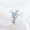 Elegant Micro Pave Zircon Sapphire Rings for Women Stylish Blue Gemstone Jewelry Gift