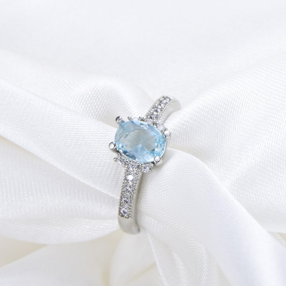 Elegant Micro Pave Zircon Sapphire Rings for Women Stylish Blue Gemstone Jewelry Gift