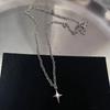 Gothic Charm Heart Teeth Pendant Silver Color Punk Necklace Sweet Cool Y2K Necklace  Women Men