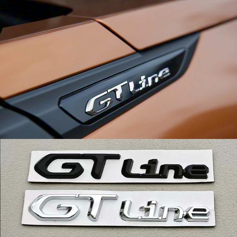 OQUP8 3D Metal Chrome Logo GT Line Emblem Badge For Peugeot 2008 301 307 308 408 3008 508 208 Car Rear Trunk Fender Styling Decoration
