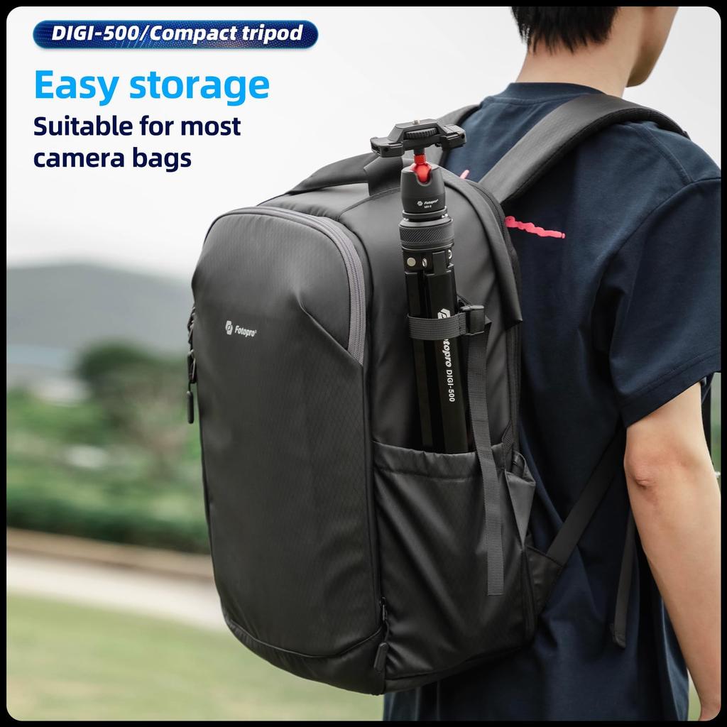 Fotopro 161см Штатив для камеры 2в1 Компактный штатив для телефона со скрытым креплением «холодный башмак» и держателем для телефона Портативный дорожный штатив с плавной видеоголовкой Легкий штатив