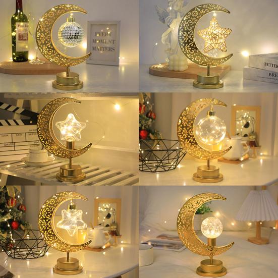 Металлическая светодиодная лунная лампа, мерцающее бесплатное мягкое освещение, креативный полый дизайн, ночник для спальни, украшение для прикроватной настольной лампы