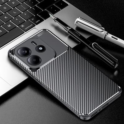 Чехол для Redmi Note 14 4G Чехол для Redmi Note 14 Ударопрочный силиконовый защитный бампер из углеродного волокна Redmi Note 14 4G Fundas
