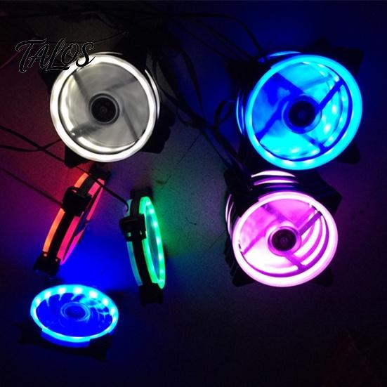 Универсальный 12см 15LED Бесшумный вентилятор для охлаждения корпуса ПК с двумя отверстиями