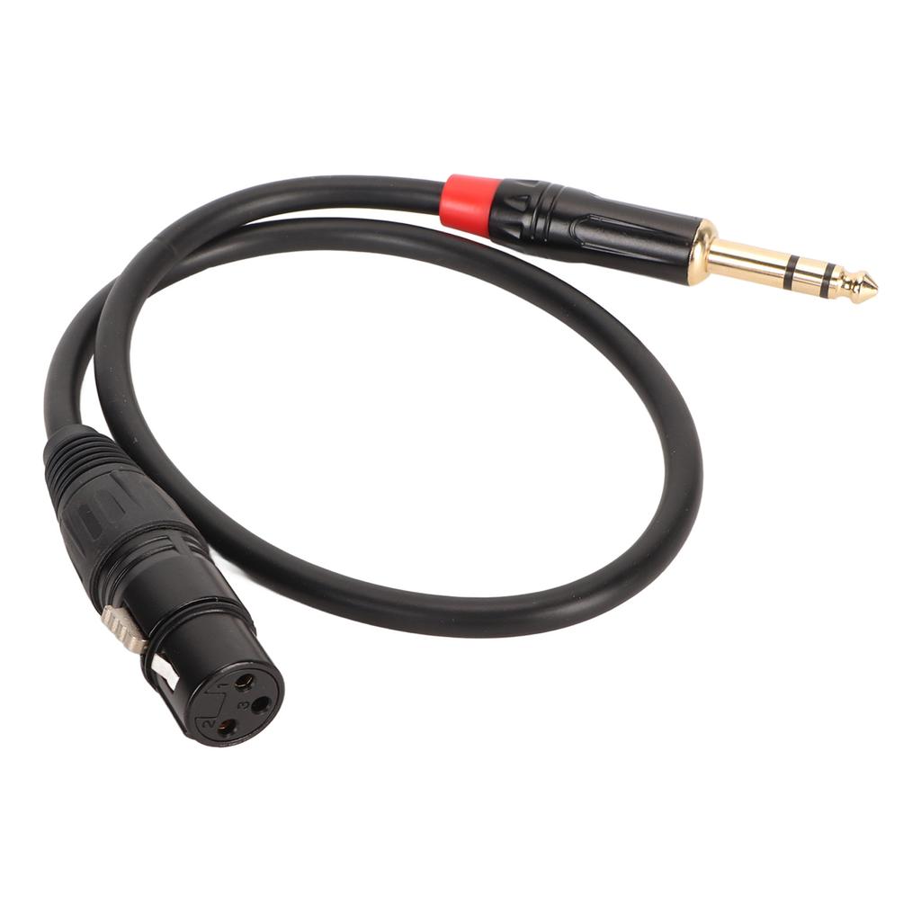 XLR Female to TRS Cable 3 Pin XLR to 1 4in TRS Stereo Plug Balanced Interconnect Cable 0.5m