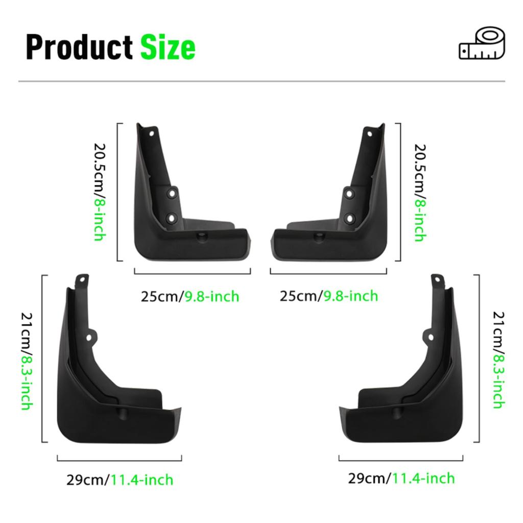 4PCS Car Mud Flaps Splash Guards Mudguards Car Mud Flaps Compatible with BYD Qin PLUS 2021 2022 2023 2024