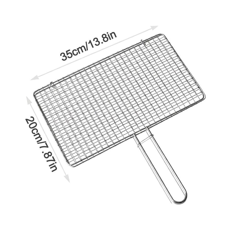 Stainless Steel Fish Grilling Rack Square Double-sided Meat Grilling Rack High Temperature Resistant Thickened Grilled Fish Net