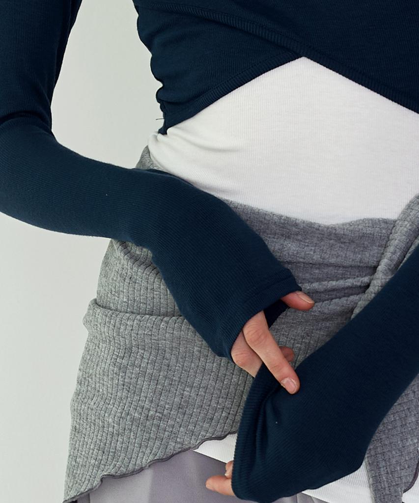 Debiweeo Укороченный топ с запахом Curve Devi-T0041-Navy