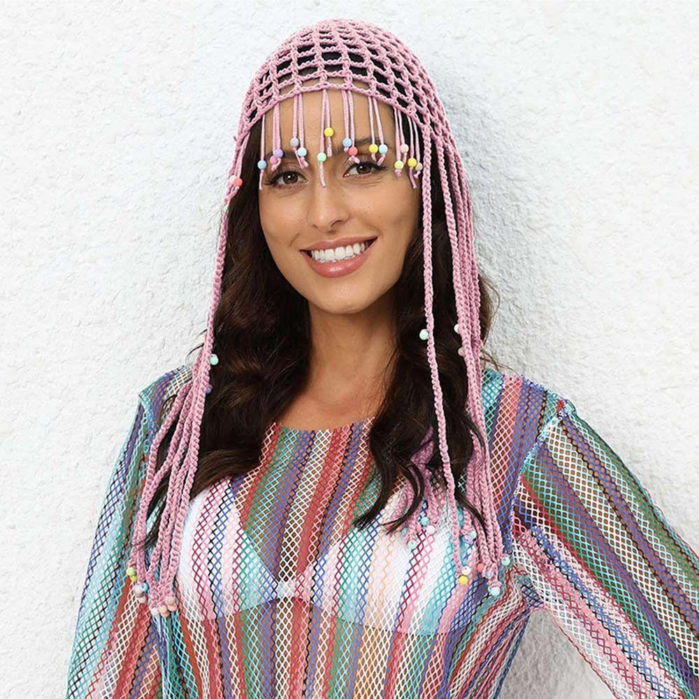 Вязаная шапка Y2k ручной работы, шапка-бини, дышащая шапка-берет для женщин