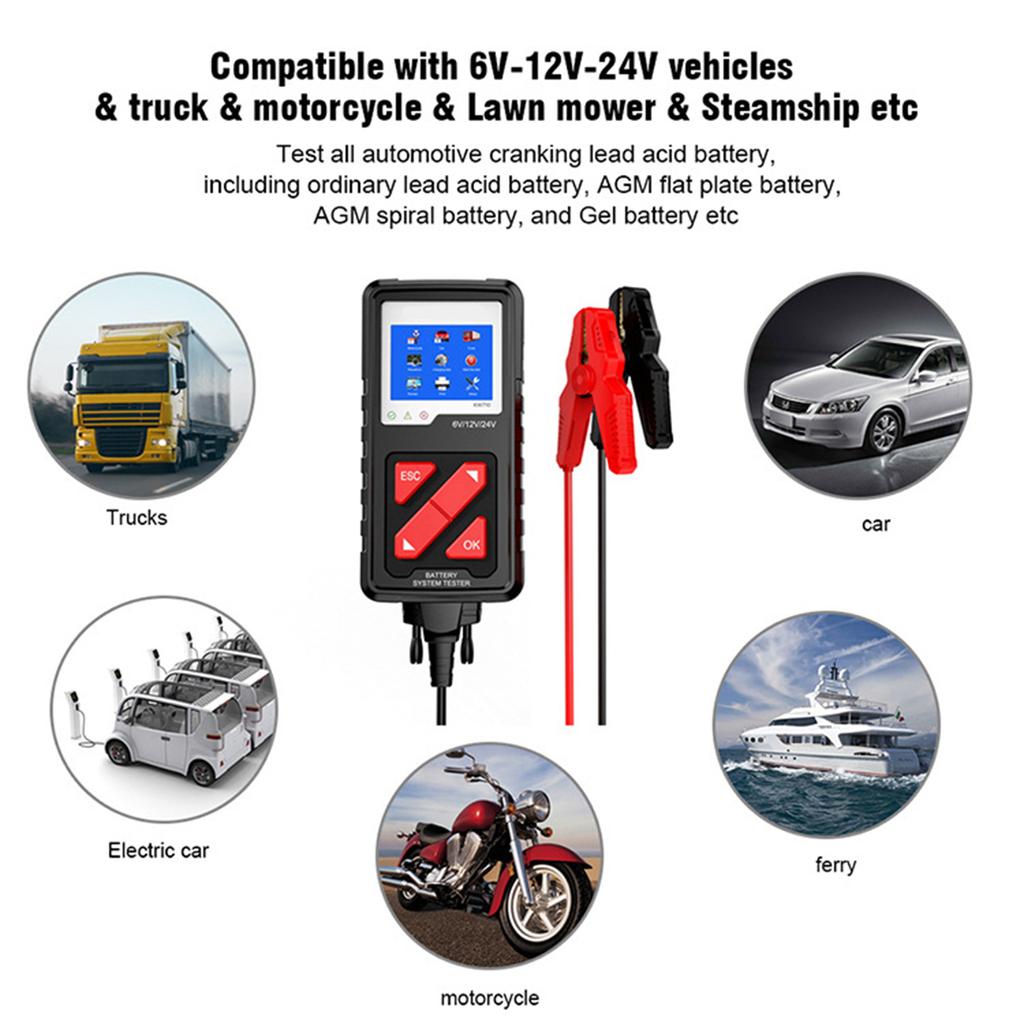 KW710 Тестер аккумулятора OBD2 Тест-анализатор Диагностический детектор ar рейтинг harging Аксессуар для мотоцикла грузовика прицеп