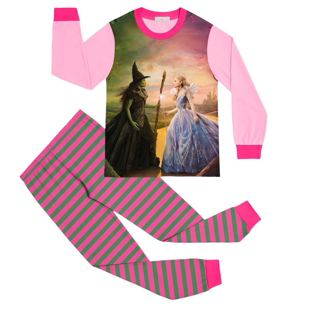 Children's Fashion Suit Skirt Round Neck Long Sleeve Top Pants