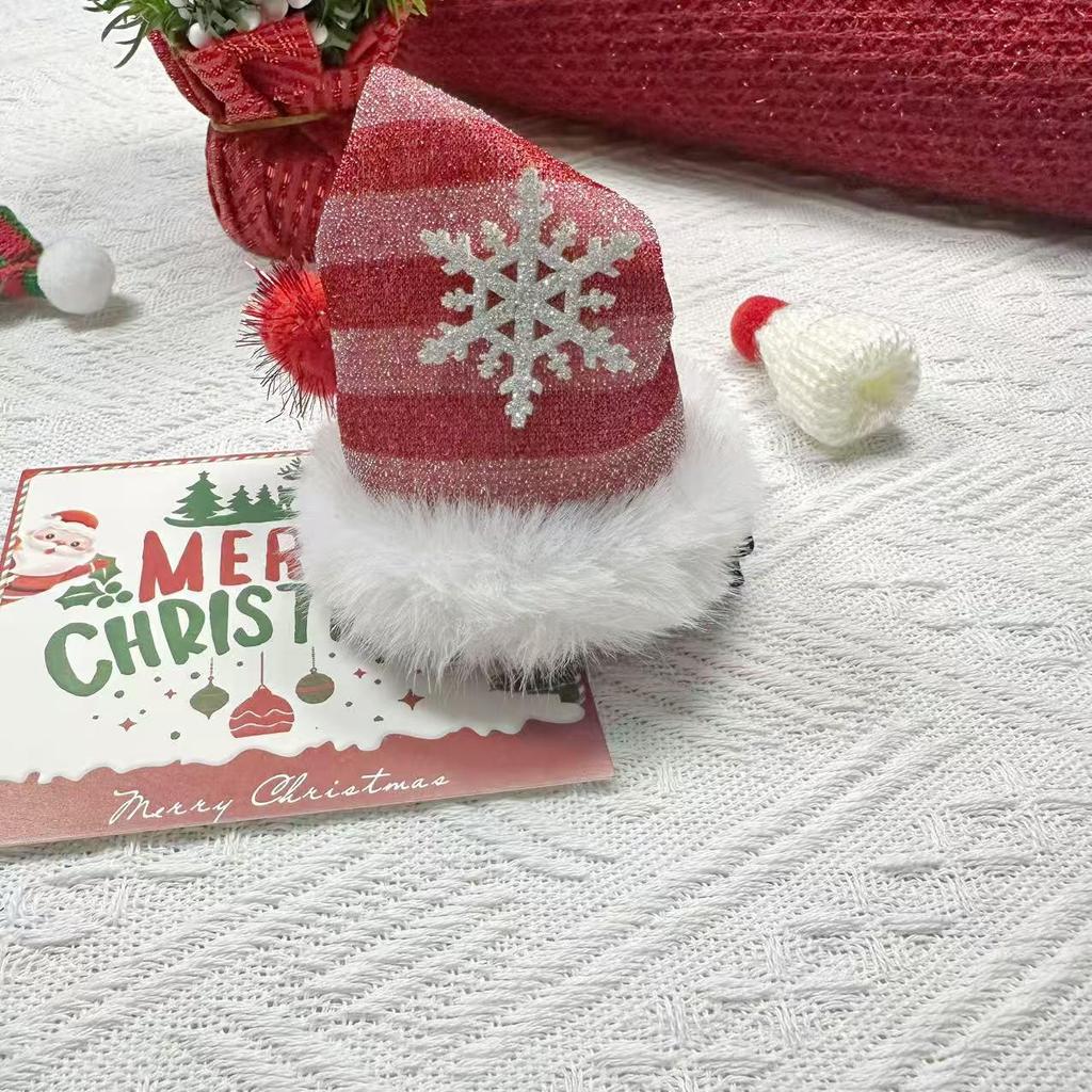 Рождественские заколки для волос для девочки: Милые елочные украшения в виде шапок Санты для детских головных уборов и фотореквизита