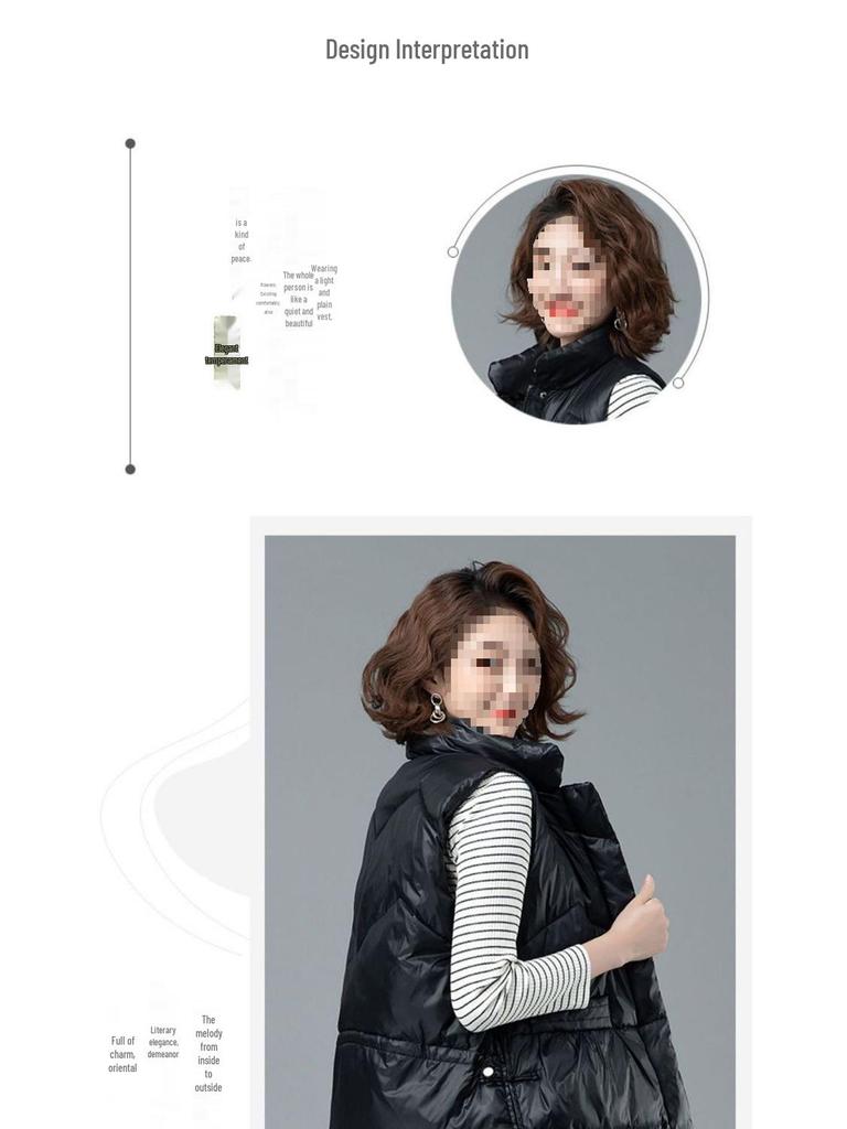 Женский короткий пуховый жилет без рукавов - Новый стиль 2025 на весну/осень/зиму