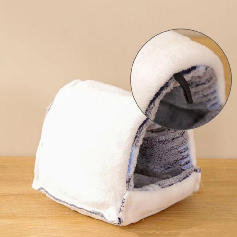 Утолщенная кровать для клетки хомяка Полузакрытое подвесное гнездо для хомяка Плюшевый гамак для хомяка Зима