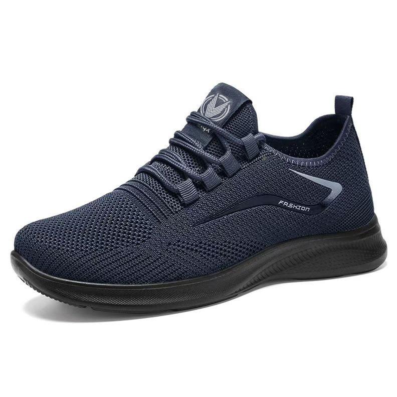 Мужские дышащие кроссовки из сетки Flyknit для повседневной носки - Большой размер, Универсальные, Мягкая подошва
