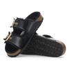 Birkenstock Сандалии-шлепанцы Arizona из овчины с люверсами, круглым носком, толстой подошвой, пряжкой, нескользящие, женские, черные 1027825