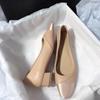 Женские туфли на массивном блочном каблуке с квадратным закрытым носком, шелковые лоскутные туфли из искусственной кожи на низком каблуке, повседневные женские рабочие туфли-лодочки, удобные нарядные туфли, нескользящие туфли-лодочки