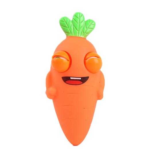 Popping Eye Carrot Squeeze Toy Anxiety Stress Relief Simulation Carrot Sensory Pinch Toy Kids Adults Cartoon Vegetable Fidget Toy