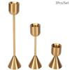 3Pcs/Set Gold Candlestick Holders Taper Candle Holders for Wedding Dinning Party Anniversary Home Decor
