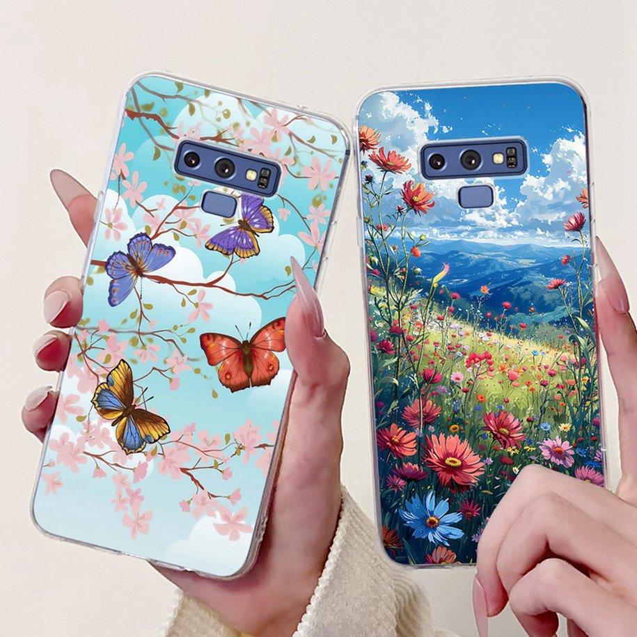 6.4" Case For Samsung Galaxy Note 9 Cover New Fashion Flower Butterfly Soft Slim Silicone TPU Phone Cover For Samsung Note9 Capa