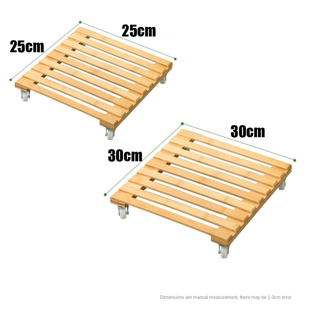 Креативная деревянная подставка на колесиках для растений, квадратная, с 360° съемными колесами, подставка для горшечных бонсай, подвижная платформа с роликами для растений, держатель-паллета