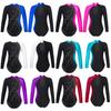 Kids Girls Shiny Mock Neck Long Sleeve Gymnastics Leotard Athletic Yoga Ballet Dance Jumpsuit Outfit