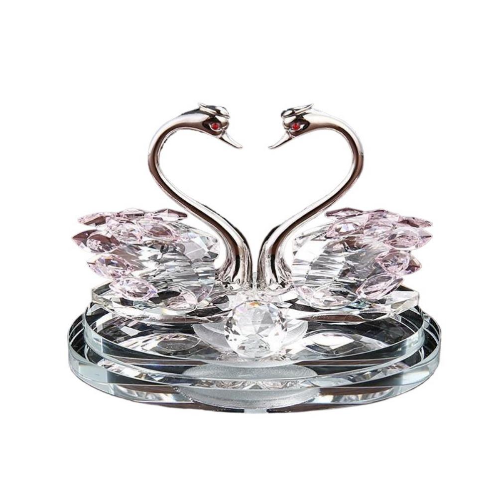 - Украшенные кристаллами Фигурки Лебедей Изысканное Хрустальное Украшение для Дома Стеклянные Лебеди Салон Автомобиля