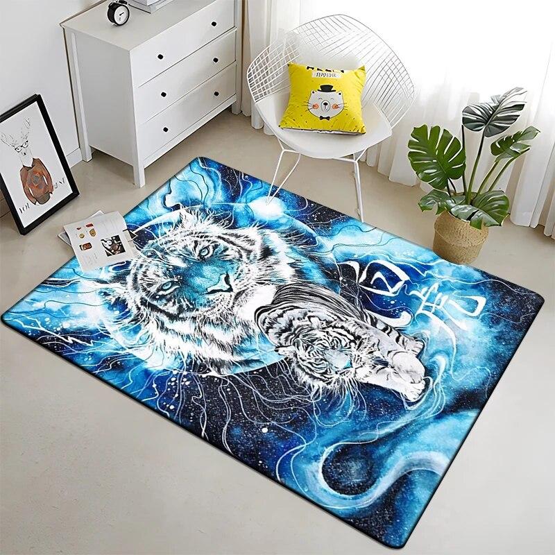 Ковер с принтом «Свирепый тигр» для гостиной, большой коврик, мягкий коврик, коврики для стульев для киберспорта, Alfombra, подарки, Прямая покупка, животное