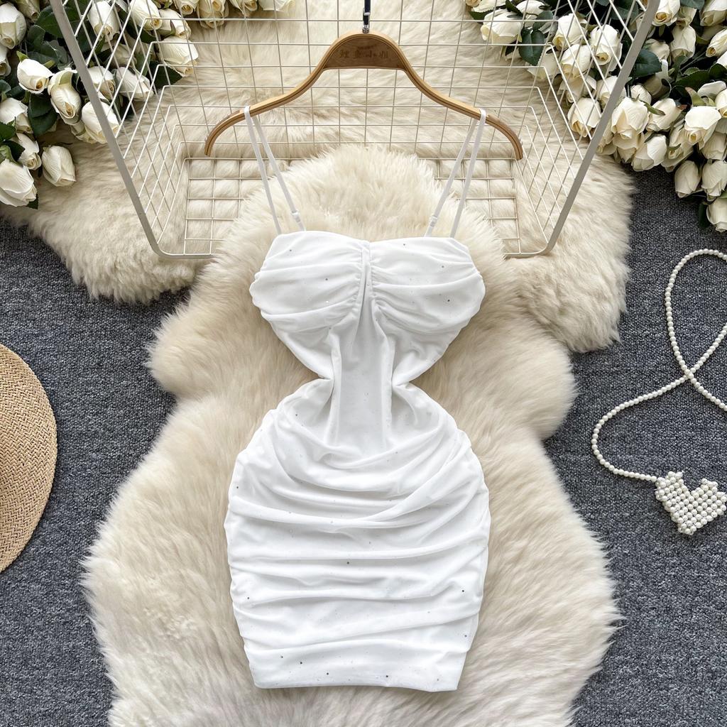 Летние женские сексуальные тонкие облегающие мини-короткие платья для вечеринок на тонких бретельках с открытой спиной