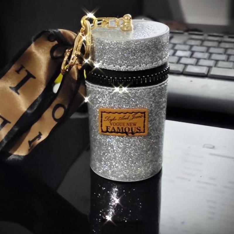 Популярный портативный мини-круглый кошелек-брелок для монет: Мешочек для хранения бальзама для губ в виде красного конверта